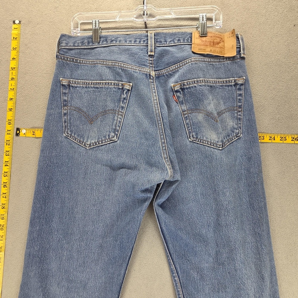 Vintage Levis 501 Jeans Mens Blue Straight Button Fly Made in USA 90s Fits 32x30 - Picture 16 of 16